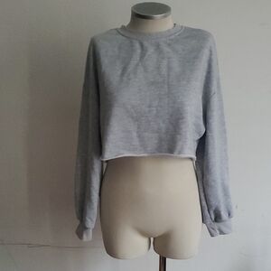 Gray Women's Cropped Sweatshirt